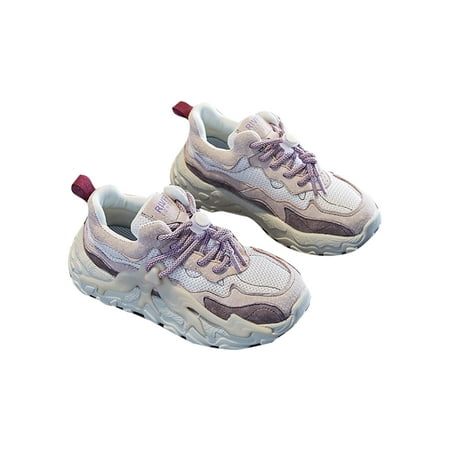 

Rockomi Children Sneakers Breathable Running Shoe Comfort Athletic Shoes Kids Lightweight Fashion Trainers Sport Pink 1Y