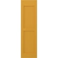 thumbnail image 5 of 15"W x 62"H Americraft Two Equal Flat Panel Exterior Real Wood Shutters (Per Pair), Turmeric, 5 of 10