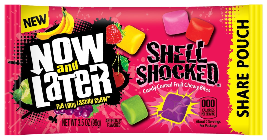  Now & later Shell Shocked Mixed Fruit Candy, 3.5 Ounce, Pack  of 18 : Grocery & Gourmet Food