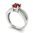 thumbnail image 2 of Clara Pucci 14K White Gold Solid Gold Garnet Solitaire with Accents Anniversary Ring for Women - 1.27 cttw Round Cut, 2 of 8