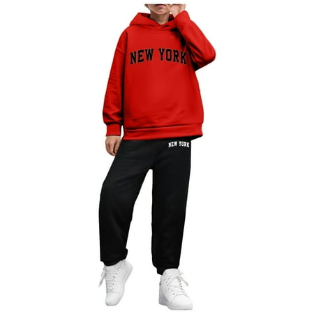 

Mostsola Baby Kids Clothes Fashion Prints Warm Thick Long Sleeve Solid Pants Hooded Hoodie Sweatshirt Set Outfits for Baby Boys