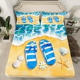 thumbnail image 2 of Erosebridal Flip Flops Sheet Set Twin,Tropical Beach Bedding Sets Twin Size,Summer Holiday Decoration,Breathable,3pcs, 2 of 7