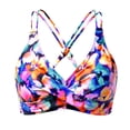 thumbnail image 4 of Women's Crisscross Straps V-Neck Swim Top - Floral Print Adjustable Bathing Suit Top, Plus Size Tankini Top for Beach Pool & Summer (S-XXL), 4 of 4