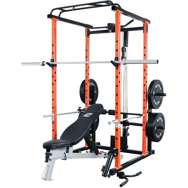 RitFit 1000LB Capacity Power Cage Rack with Lat pull down, High