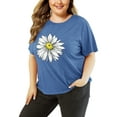 thumbnail image 3 of XCHQRTI Plus Size Daisy Women Tshirt Graphic Oversized Tees Short Sleeve Casual Tee, 3 of 6