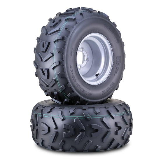 WANDA ATV Tire Wheel Assembly 22X11-10 with 4x4" PCD Silver Wheels 10252, SET 2