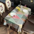 thumbnail image 2 of Multi Color Triangle Checkered Pattern Rectangle Tablecloth 60"x102",Waterproof Polyester Rectangle Table Cloth, Wipeable Spillproof Polyester Tablecloth for Dining, Camping, Indoor and Outdoor, 2 of 6