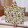 thumbnail image 4 of Sunflower and Cow White Pattern Hooded Bath Towel Wrap for Teens Ages 3 To 12, Soft Lightweight Quick Dry Microfiber Bath Beach Pool, 60"x35", 4 of 5