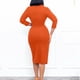 thumbnail image 5 of Vestidos Para Mujer Ropa de Negocios Solapa Color Sólido Botón de Manga Larga Vestido Ajustado Odeerbi  ODB184371, 5 of 9