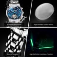 thumbnail image 4 of OLEVS Automatic Watches for Men Self Winding Mechanical Skeleton Flywheel Chronograph Luxury Dress Stainless Steel Diamond Moon Phase Waterproof Luminous Mens Wrist Watches Reloj Para Hombre, 4 of 14