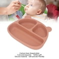 thumbnail image 3 of Suction Plate, Silicone Toddler Bear Shaped Baby Plate with Suction 3 Partition Design High Temperature Resistance Baby Plates for Dining Room, Kindergarten, 3 of 7
