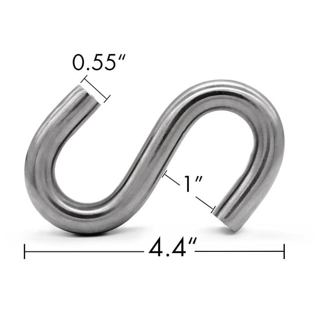 Ugotfeels Crane Scale S Hook Heavy Duty 304 Stainless Steel 4.4 Inch Long  0.55 Inch Thickness Super Large S Shaped Hooks For Hanging And Utility Use  