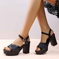 thumbnail image 4 of Amzcrzy Zapatos de mujer,Zapatos de mujer,Zapatillas de mujer, Sandalias informales de verano con punta redonda y plataforma de tacón alto para mujer. Sandalias Mujer Zapatillas De Casa, 4 of 5
