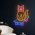thumbnail image 2 of Handmadetneonsign Cat Skateboarding Neon Sign, Skateboard Cat Led Sign, Cat Skateboarder Led Light, 2 of 5