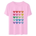 thumbnail image 5 of Diufon Hauts de la Saint-Valentin pour Femmes Décontracté Manches Courtes Col Rond Chandail Chemise Imprimé Graphique Mignon Tendance, 5 of 5