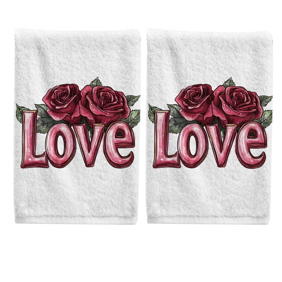 Ryvnso Valentine's Day-a3 Hand Towels Set for Bathroom Cotton Face Towel Decorative 15.5x29.5 inch