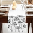 thumbnail image 3 of Table Runners 72 Inches Long Dress Scarves, Black Dandelion Farmhouse Kitchen/Dining Table Runner, Coffee Tablerunners, Country Modern Minimalist Flower 14x72 Inch, 3 of 9