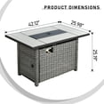 thumbnail image 5 of Ovios Outdoor Wicker Propane Fire Pit Table 42-Inch 50,000 BTU Flame Gas Fire Pits for Patio with Waterproof Cover & Lid Rectangle, 5 of 5