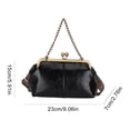 thumbnail image 2 of Yucurem Vintage PU Leather Clutch Purses for Women,  Kiss Lock Purses and Handbags, Top Handle Evening Handbag (Black), 2 of 10