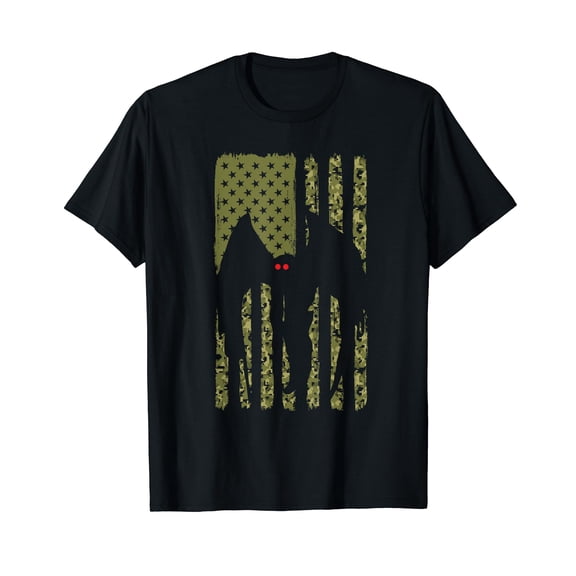 Mothman American Flag Camouflage Cryptid T-Shirt
