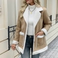 thumbnail image 1 of EGNMCR Manteau Décontracté Sans Capuche à Manches Longues & Vestes Femme Décontracté Patchwork à la Mode Manches Longues Blouse à Fermeture Éclair Multiples Poches Manteau Femme Polyester Manteau, 1 of 7