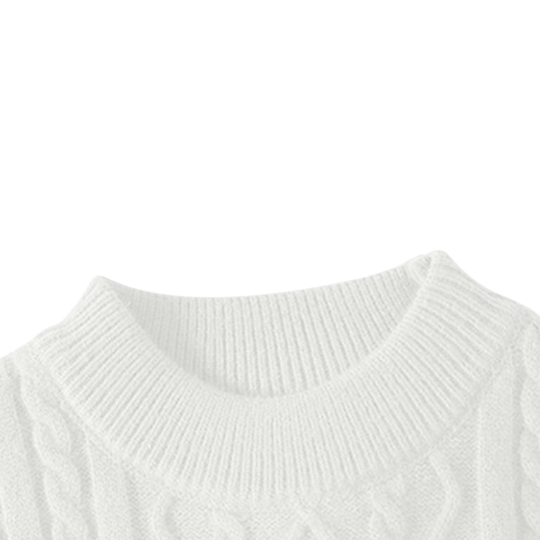 Miluxas Mens Oversized Sweater Unisex Long Sleeve Cable Knit