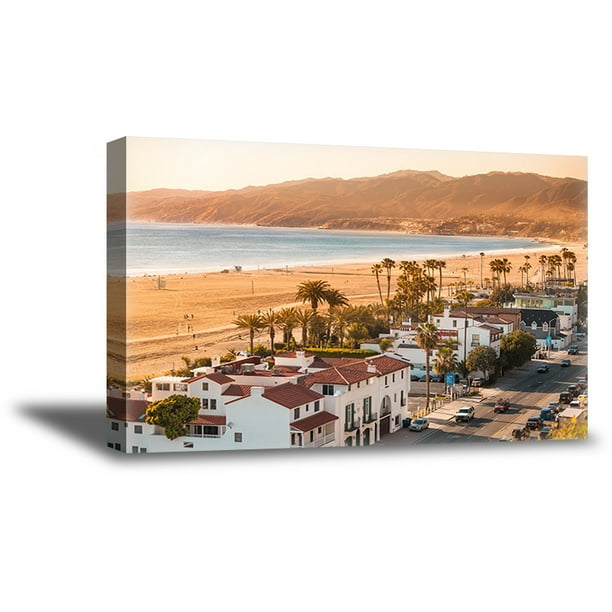 Awkward Styles Santa Monica Framed Canvas Art Santa Monica Beach View