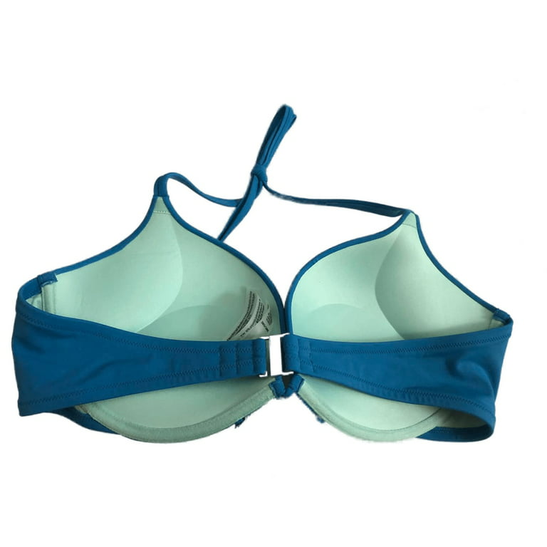 Victoria's Secret Bombshell Add-2-Cups Push-Up Swim Bikini Top Blue Cups  Size 32B NWT