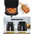 thumbnail image 2 of 2PCs Air Fryer Silicone Liners for Ninja AF141 AF141C Air Fryer Pro 4in1 5QT(4.7L)/AF181 AF181C Air Fryer Pro XL 6in1 6.5QT, Reusable Non-Stick Air Fryer Baking Basket Accessories, Gray+Black, 2 of 7
