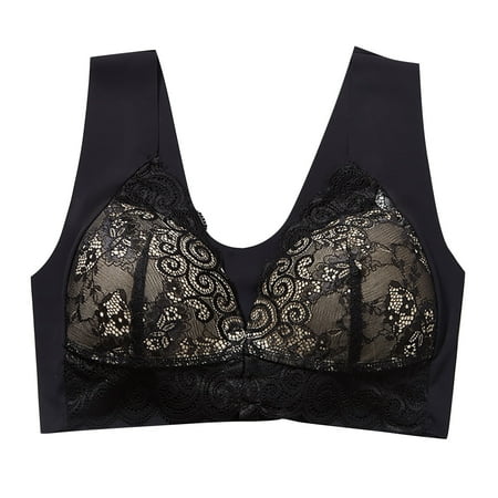 Women Lace Bralette Plus Size Vest Crop Wireless Lingerie V Sexy Underwear Camisole Cute Bra Breathable Bras for Women