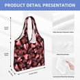 thumbnail image 2 of Xecao's Ladybugs and Red Hearts Canvas Tote Bag is a versatile choice for women, serving as a stylish beach bag, shopping bag,and reusable grocery bag., 2 of 5