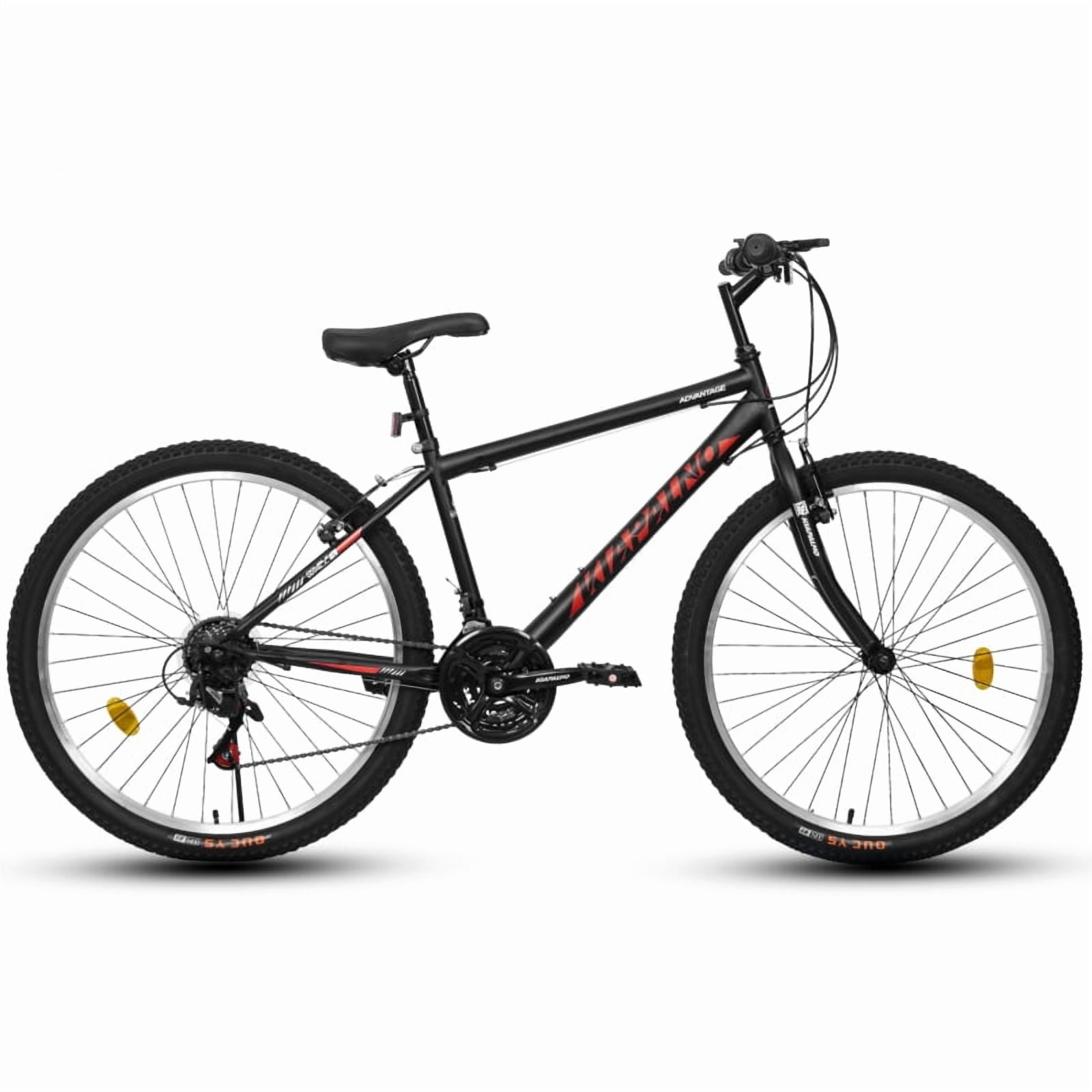 Dcskyn 26" Mountain Bike, Carbon Steel Frame, 21-Speed, Dual V-Brake, Front & Rear Dual Suspension, Adult & Teen Bicycle