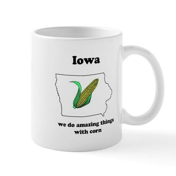 CafePress - Iowa Mug - 11 oz Ceramic Mug - Novelty Coffee Tea Cup