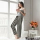 thumbnail image 5 of Balery Black and white houndstooth Pantalones de pijama para mujer, pijamas ultraligeros, pantalones de estar por casa-Medium, 5 of 6