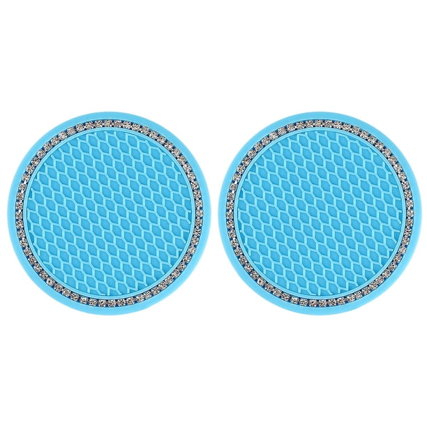 Cojín de silicona antideslizante para asiento de botella, alfombrilla de copa de diamante para coche, 2 uds. Wmkox8yii FHAKJF2509