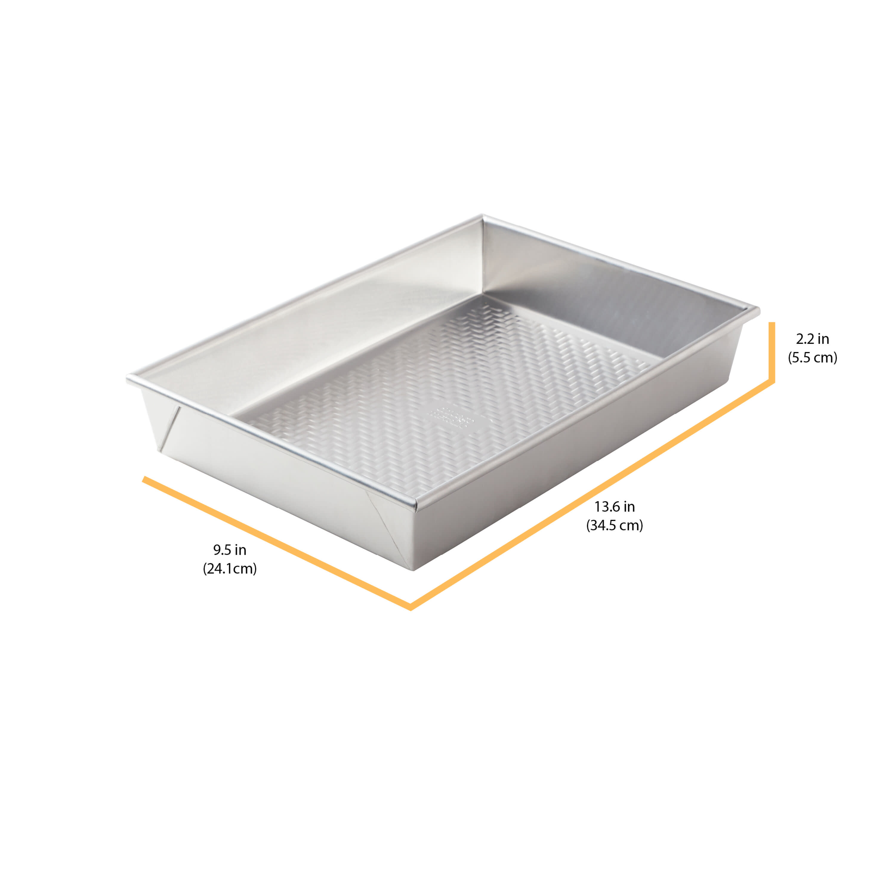 Chicago Metallic Uncoated Textured Aluminum Rectangular Cake Baking Pan, 9-inch by 13-inch, Silver