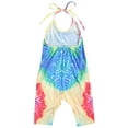 thumbnail image 4 of Styles I Love Toddler Kid Girls Tie-Dye Sleeveless Romper Colorful Halter Overalls Harem Jumpsuit Spring Summer Outfit (Blue, 100/2T), 4 of 5