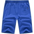 thumbnail image 2 of Tyhengta Mens Shorts Casual Drawstring Zipper Pockets Elastic Waist Royalblue 30, 2 of 8