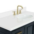 thumbnail image 4 of Ariel Stafford 43 Inch Single Right Offset Oval Sink Vanity With White Quartz Countertop W/1.5" Edge In Midnight Blue, 4 of 11