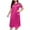 Hot Pink, variant on Dealovy Womens Satin Nightgowns Plus Size Lace Short Sleeve Nightshirts V Neck Pajamas Dress Soft Loungewear