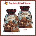 thumbnail image 2 of Wukai Animal Filled Noahs Ark Print Christmas Burlap Bags,Drawstring Christmas Burlap Goody Gift Candy Bags Xmas Burlap Treat Bags for Candy Wrapper Xmas Party Favors-Black, 2 of 8