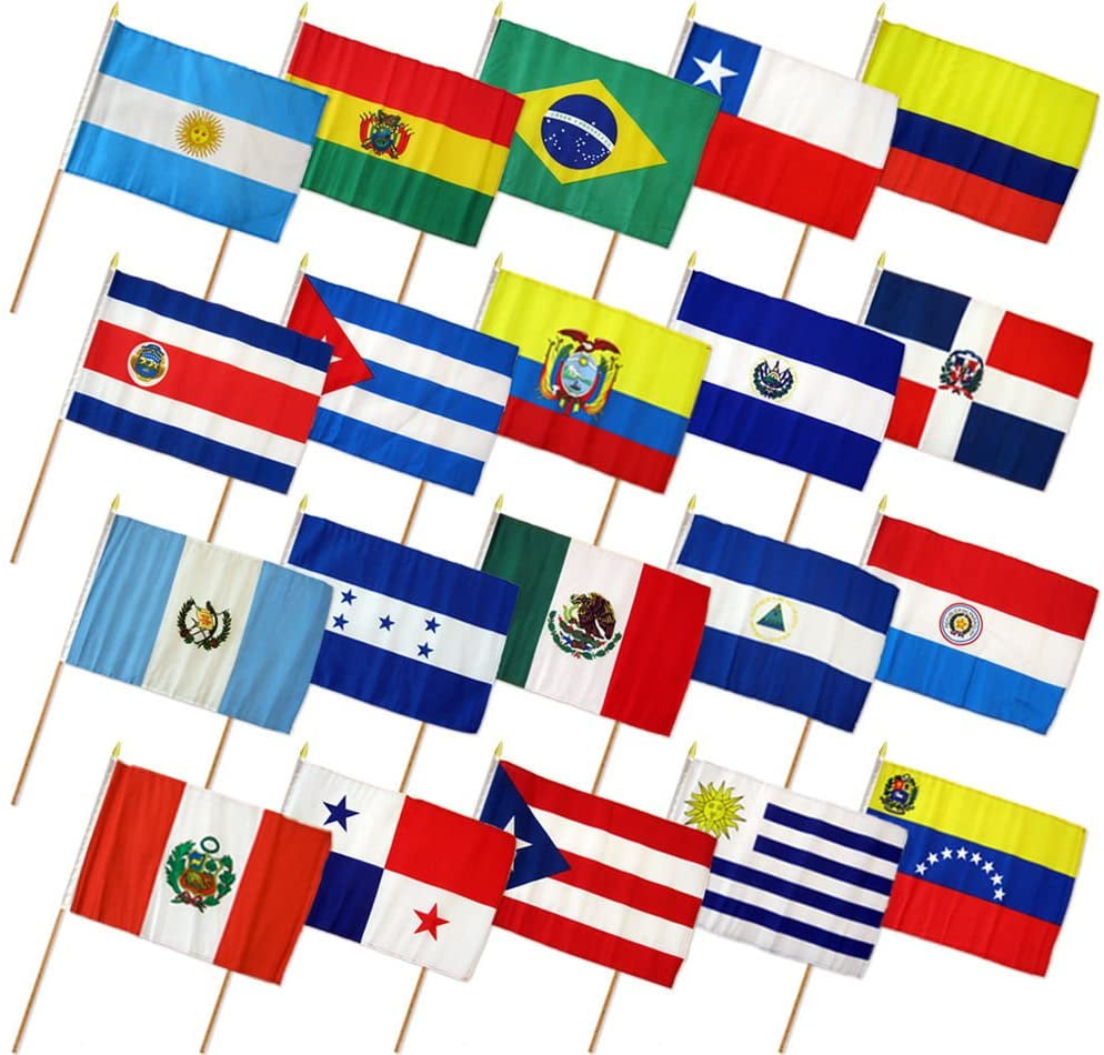 Set of 20 Latin American Country Flags 2x3ft Latin America Countries Flags Set 