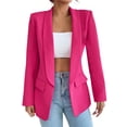 thumbnail image 4 of Baberdicy Blazer Jackets for Women, Women's Casual Suit Jackets Suit Long Sleeve Lapel Open Front Business Office Jackets Womens Blazer Hot Pink, 4 of 9