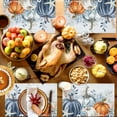 thumbnail image 4 of Fall Placemats Set of 4 Blue White Pumpkin Place Mats Thanksgiving Placemat Shell Starfish Coral Leaf Table Mats for Dining Kitchen Table Holiday Dinner Party Home Fall Decorations 13x19 Inch, 4 of 8