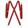 thumbnail image 2 of Toptie Men's Solid Suspenders Elastic 3/4 Inch X Back Adjustable Suspenders-Red, 2 of 7