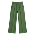 thumbnail image 5 of Horkkom Linen Pants Women Summer Elastic Waist Wide Leg Pants Casual Vacation Loose Pants with Pockets L, 5 of 10