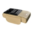 thumbnail image 2 of davian Car Armrest Pad Center Console Box Tissue Holder PU Leather Comfortable Sponge Padding Multifunctional Storage Organizer with Phone Slot Easy Installa beige, 2 of 8