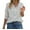 White, variant on Womens Tops Fall 2024 Pocket Button Shirt Long Sleeved Slit Round Neck Solid Color Top Pink S