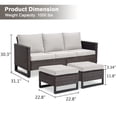 thumbnail image 6 of POCASSY 74.02" Wide Outdoor Wicker Patio Sofa with Ottomans, 6 of 8