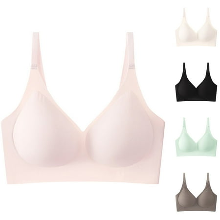 Jacenvly New Bralettes for Women Jelly Style Adhesive Sports Bra Without Steel Ring Solid Color Push up Bra Quick Drying Sports Bras for Women High Support